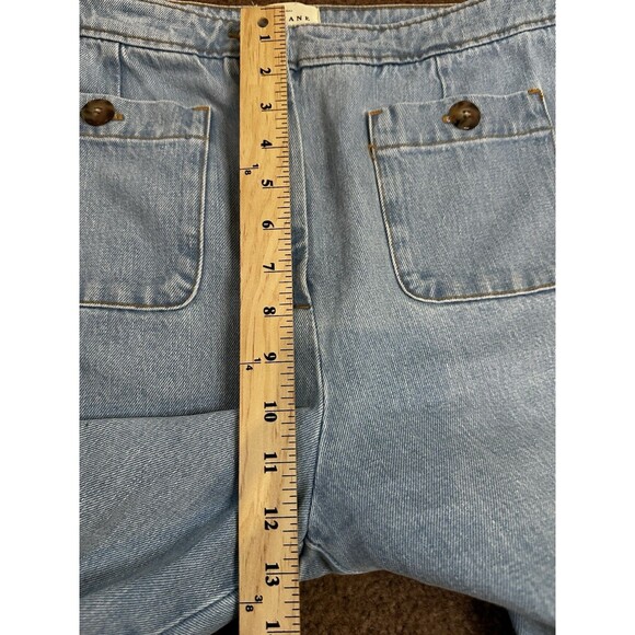 Sezane Emilio Jeans Womens Light Wash Blue High Rise Sailor Pockets Wide Leg 44 - Picture 4 of 13